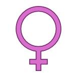 Symbol für Weiblichkeit in Pink.