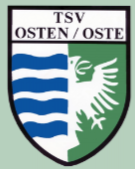 Vereinswappen des TSV Osten/Oste e.V. mit Wellen und Adler.
