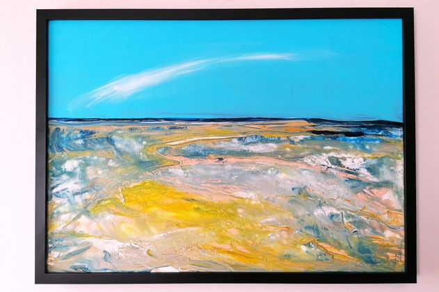 Dänische Landschaft in Blau und Gelb