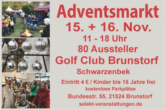 Adventsmarkt 15. + 16. November, 11 - 18 Uhr, Golf Club Brunstorf