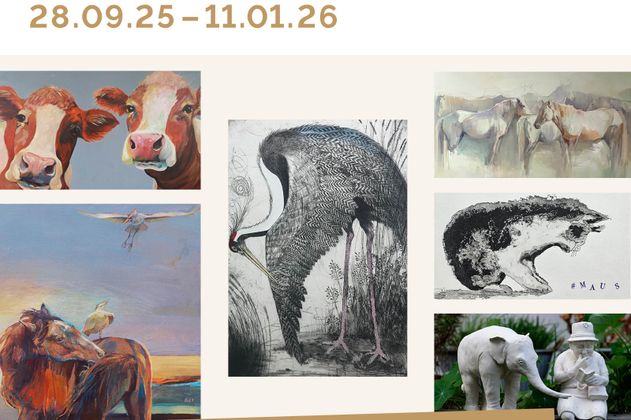 Tierbilder in verschiedenen Kunststilen: Malerei, Druckgrafik und Fotografie