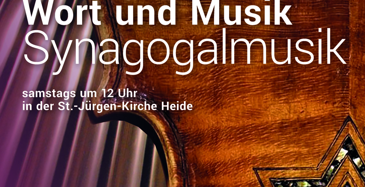 Plakat für eine Veranstaltung mit Synagogalmusik in der St.-Jürgen-Kirche Heide.