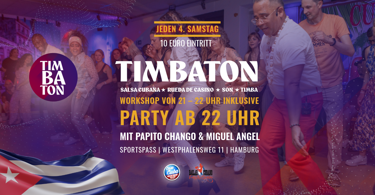 TIMBATON Salsa Cubana Party, jeden 4. Samstag im Monat
