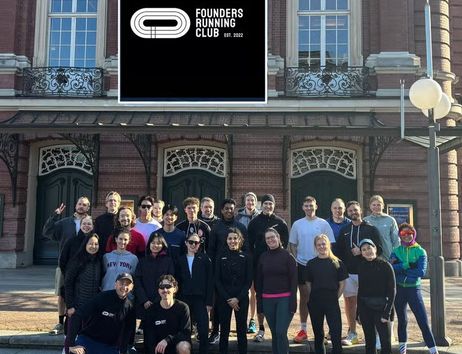Founders Running Club Members and Logo