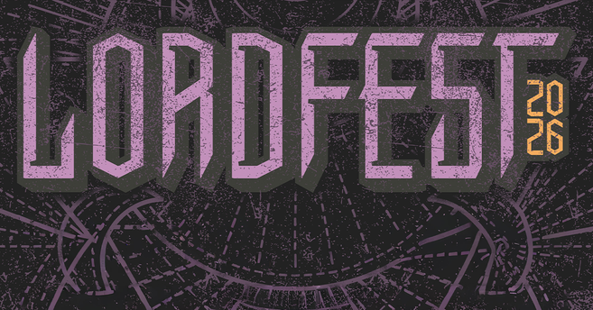 Grafik mit dem Schriftzug 'Lordfest 2026' in lila und orange auf dunklem Hintergrund.