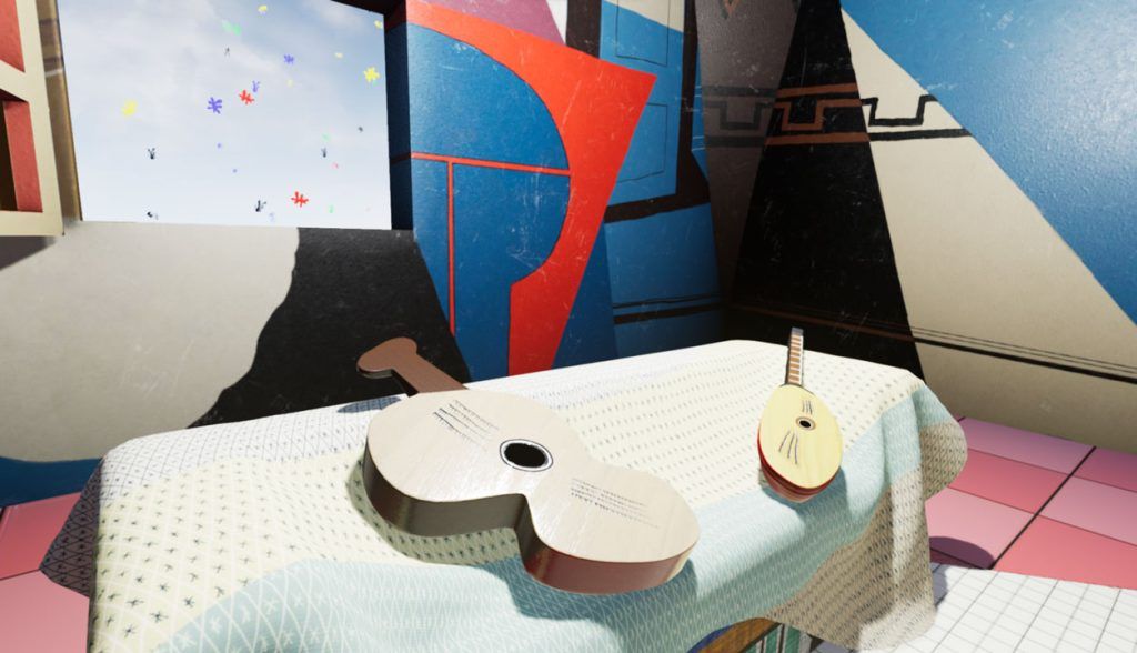 Picassos Mandoline und Gitarre in 3D