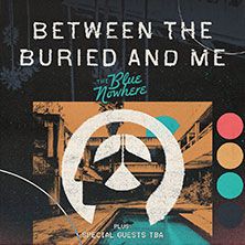 Poster der Band Between The Buried And Me mit grafischen Elementen und Text.
