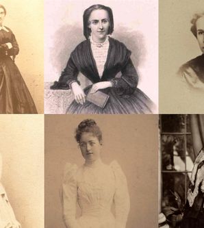 Zu sehen sind sechs historischen Frauen-Porträts