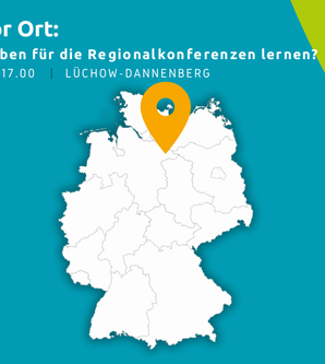 Karte von Deutschland mit einer Ortmarke auf dem Wendland.