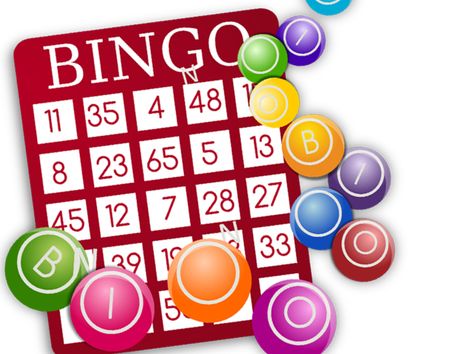 Bingo-Karte mit bunten Bingo-Kugeln.