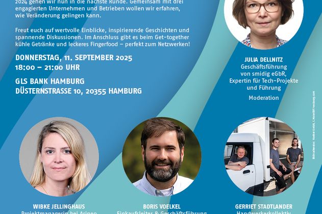 Vier Personen sind zu sehen. es gibt einen Text zur Veranstaltung zu lesen. 