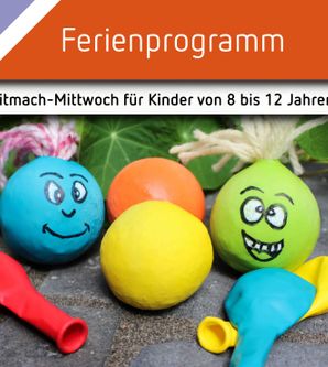 Selbstgebastelte Jonglierbälle aus bunten Luftballons mit aufgemalten Grimassen