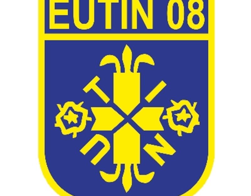 Logo von Eutin 08 in Blau und Gelb.