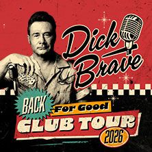 Poster der Dick Brave Club Tour 2026 mit Retro-Design und Mikrofon.
