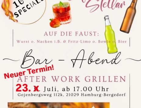 After Work Grillen im Café Stellar verlegt auf den 23. Juli 2026