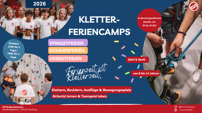 Kletterferiencamp in den Hamburger Schulferien: Pfingsten, Sommer und Herbst - mit Spiel & Spaß