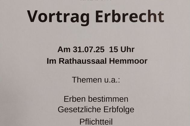 Einladung Vortrag Erbrecht