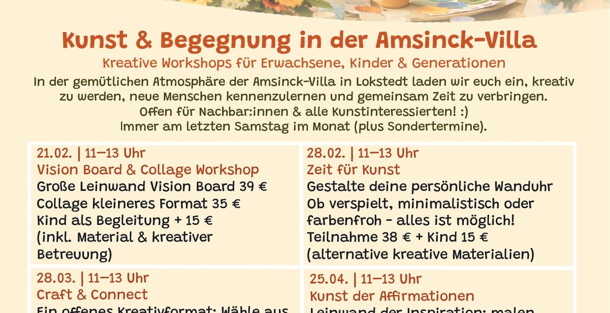 Kunstworkshops in der Amsinck-Villa