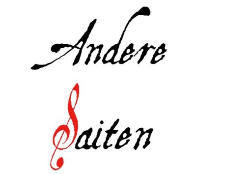 Schriftzug 'Andere Saiten' in künstlerischer Schrift, das 'S' in Form eines Violinschlüssels.
