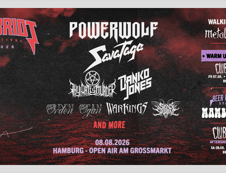 Poster für das Elbriot Festival 2026 mit Bands wie Powerwolf und Savatage.