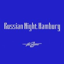 Blaues Bild mit weißem Text 'Russian Night Hamburg'.