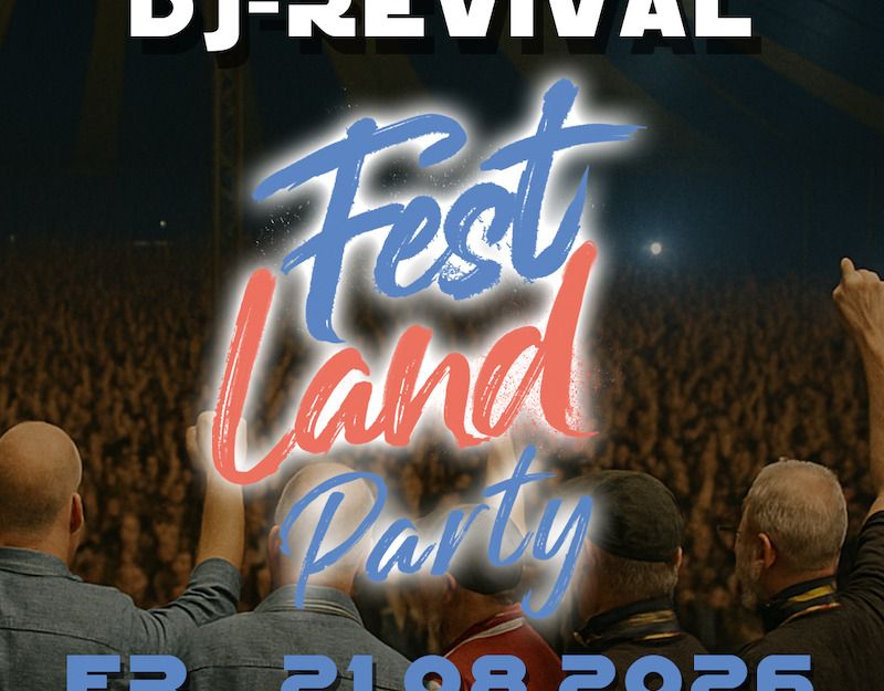 Plakat für die Festlandparty am 21.08.2026 in Nindorf bei Hohenwestedt.