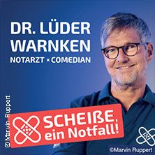 Porträt von Dr. Lüder Warnken mit dem Schriftzug 'Scheiße, ein Notfall!'