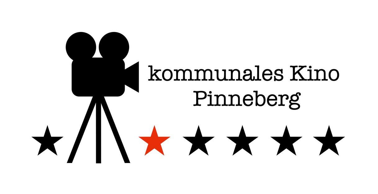 Logo des Kommunalen Kinos Pinneberg mit Filmkamera und Sternen.