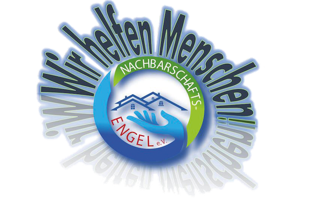 Logo des Nachbarschafts-Engel e.V. mit dem Slogan 'Wir helfen Menschen'.