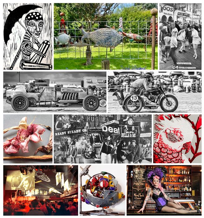 Collage Kunst im Garten