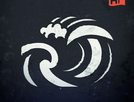 Logo mit stilisierten Wellen und einem roten HF-Emblem in der Ecke.