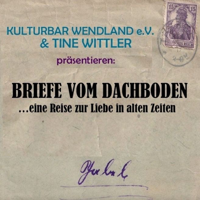 Poster für eine Veranstaltung mit dem Titel 'Briefe vom Dachboden'.