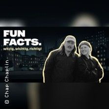 Zwei Personen vor einer nächtlichen Stadtsilhouette mit dem Text 'Fun Facts: witzig, wichtig, richtig!'