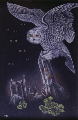 Valentine Hugo: La Vérité tomberait du ciel sous la forme d‘un harfang (Die Wahrheit würde in Gestalt einer Schneeeule vom Himmel fallen), 1932., © HKH