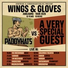 Poster der Wings & Gloves Tour 2026 mit Paddyhats und Special Guest.