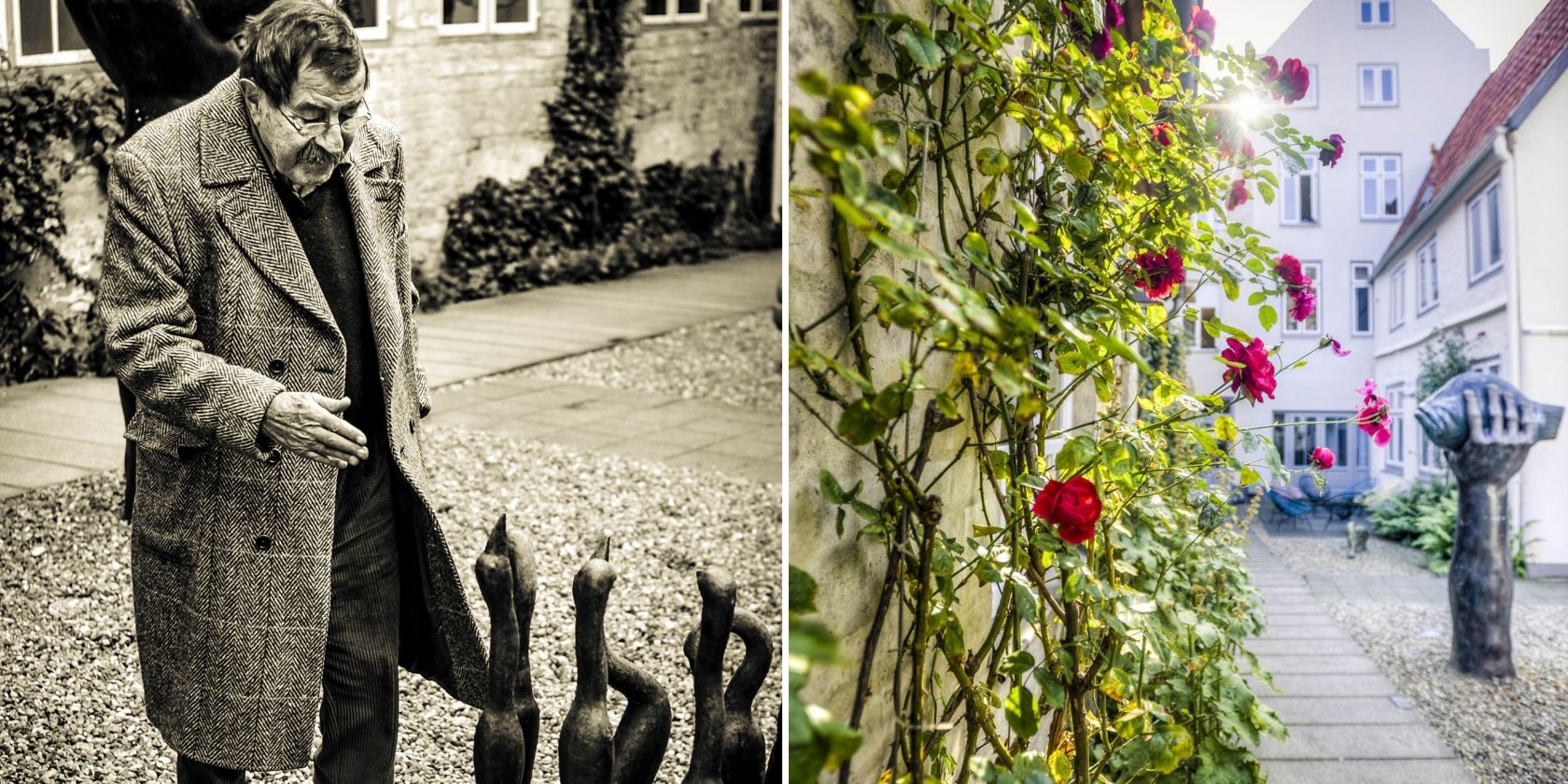 Günter Grass neben seiner Skulptur 7 Vögel, © Thorsten Wulff