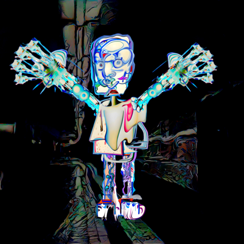 Farbenfröhliches bild von eine humanoidisches wessen