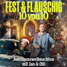 Werbeposter für Fest & Flauschig Live mit Jan und Olli, Jubiläumsweihnachten.