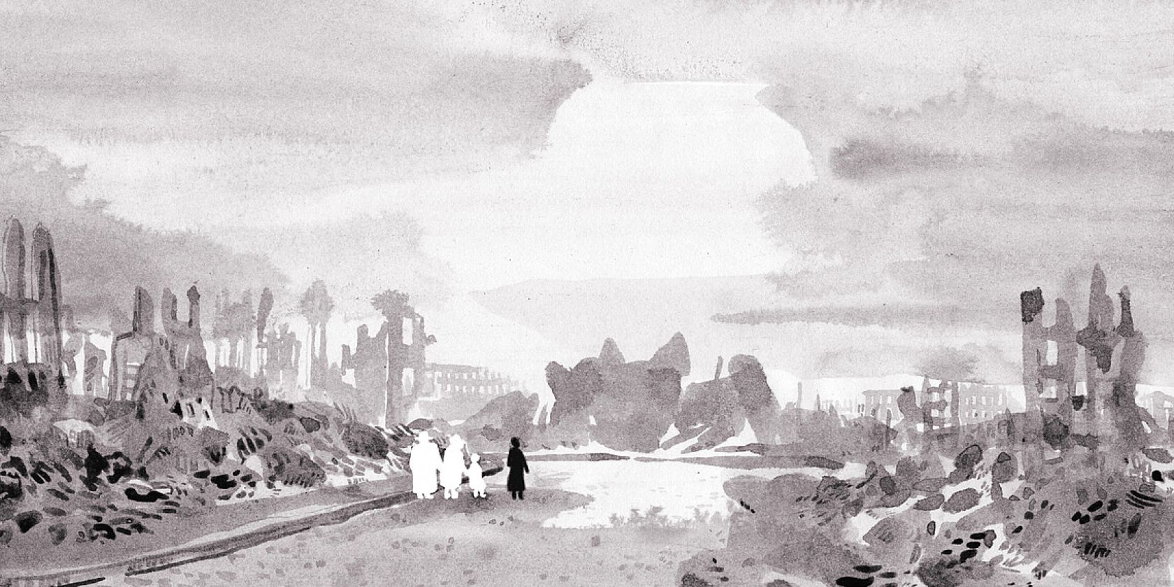 Zeichnung zur Ausstellung „Ich war zurückgekommen. Allein.“, © Paula Mittrowann