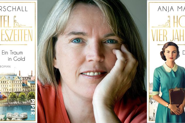 Portrait Autorin und Buchcover