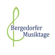 Logo der Bergedorfer Musiktage mit grüner Notenschlüsselgrafik.