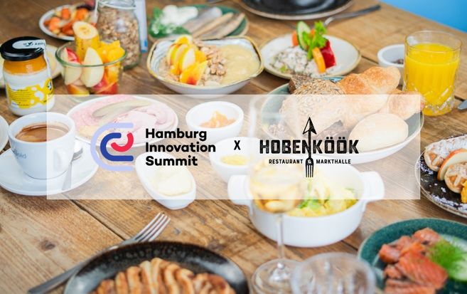 Frühstückstisch mit Logos von Hobenköök und HHIS