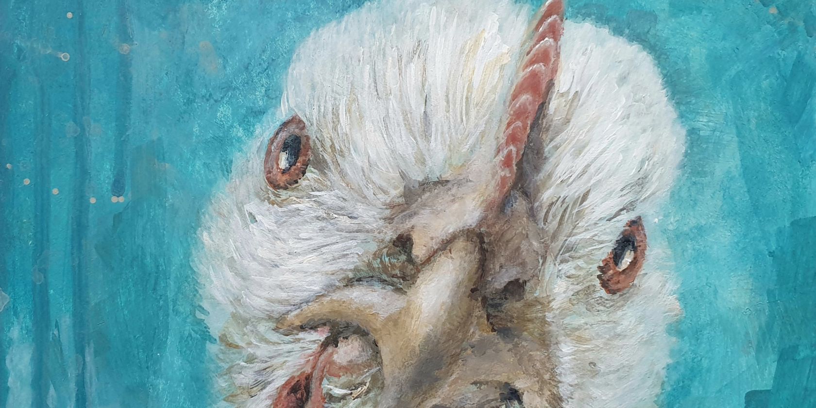 Egge - 05 melancholische Hühneraugen - Acry auf Aquarellpapier - 20x20cm, © Claudia Egge