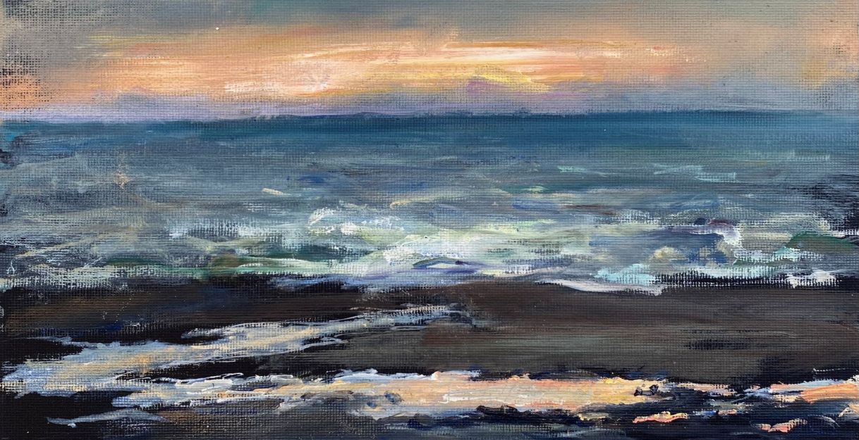 Corinna Weiner, Stürmischer Sonnenuntergang an der Nordseexpressives Bild eines Sonnuntergangs am Meer