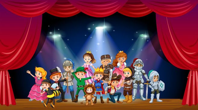 Kinder spielen Theater