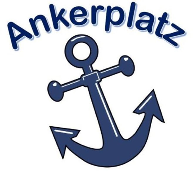 Logo mit einem blauen Anker und dem Schriftzug 'Ankerplatz'.