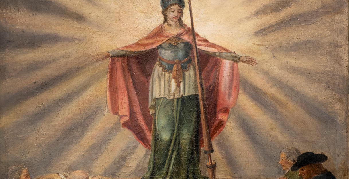 Daniel Chodowiecki (1726–1801), Göttin der Toleranz, ca. 1791, Öl auf Leinwand, 75 x 60 cm, Deutsches Hugenotten-Museum, Bad Karlshafen © Foto: Fred Dott