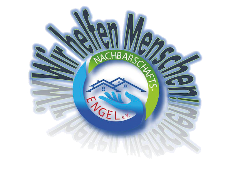 Logo des Nachbarschafts-Engel e.V. mit dem Slogan 'Wir helfen Menschen'.