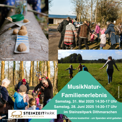 Familien mit Kindern musizieren und basteln Instrumente, © LVdMSH