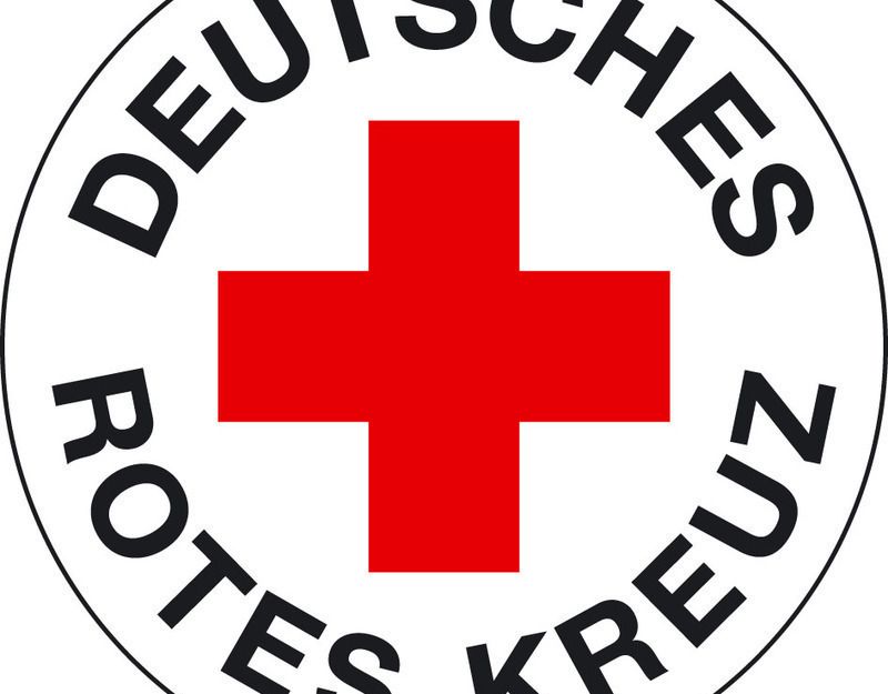 Logo des Deutschen Roten Kreuzes mit rotem Kreuz in der Mitte.